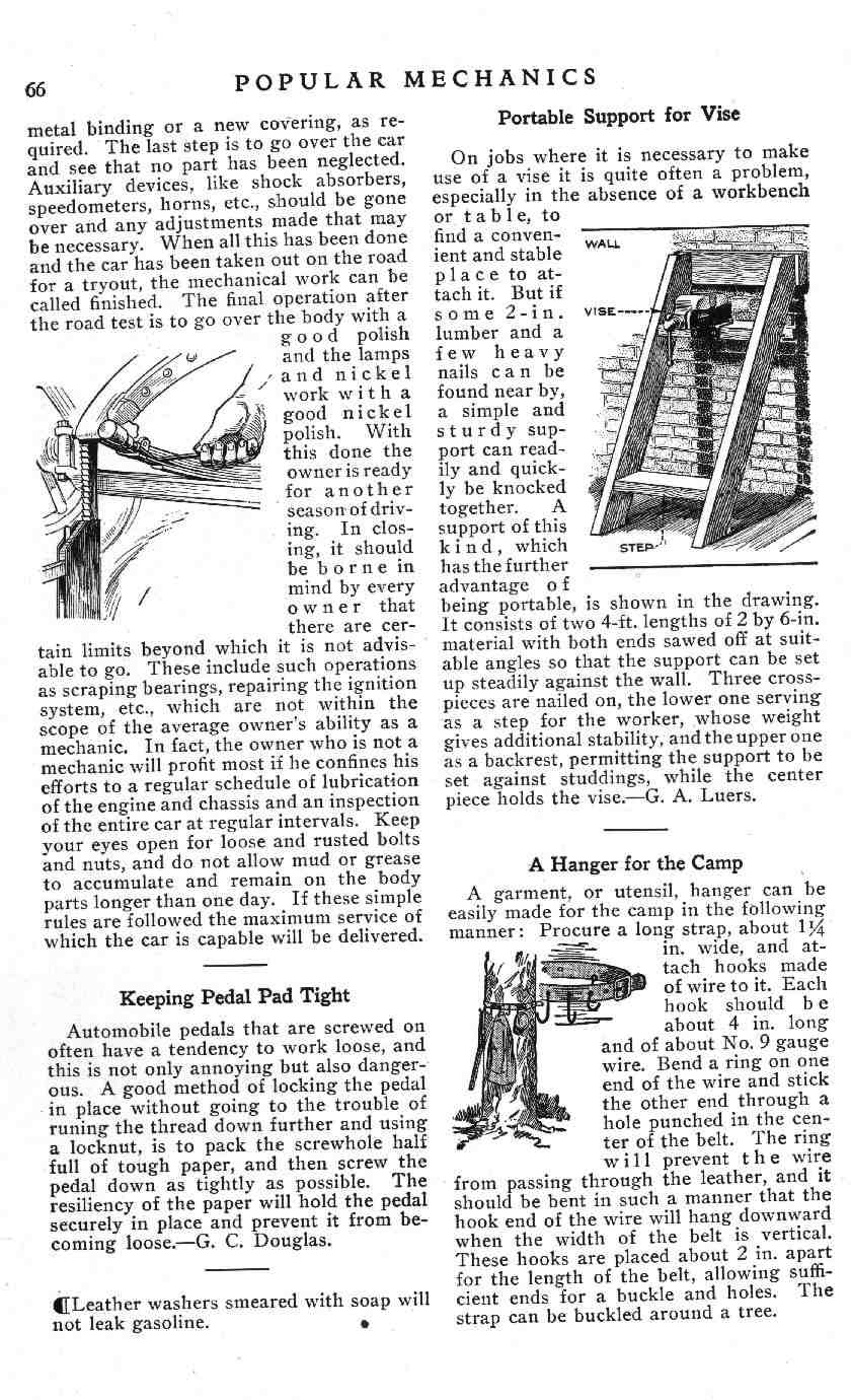 1924 Popular Mechanics Auto Tourist Handbook Page 65